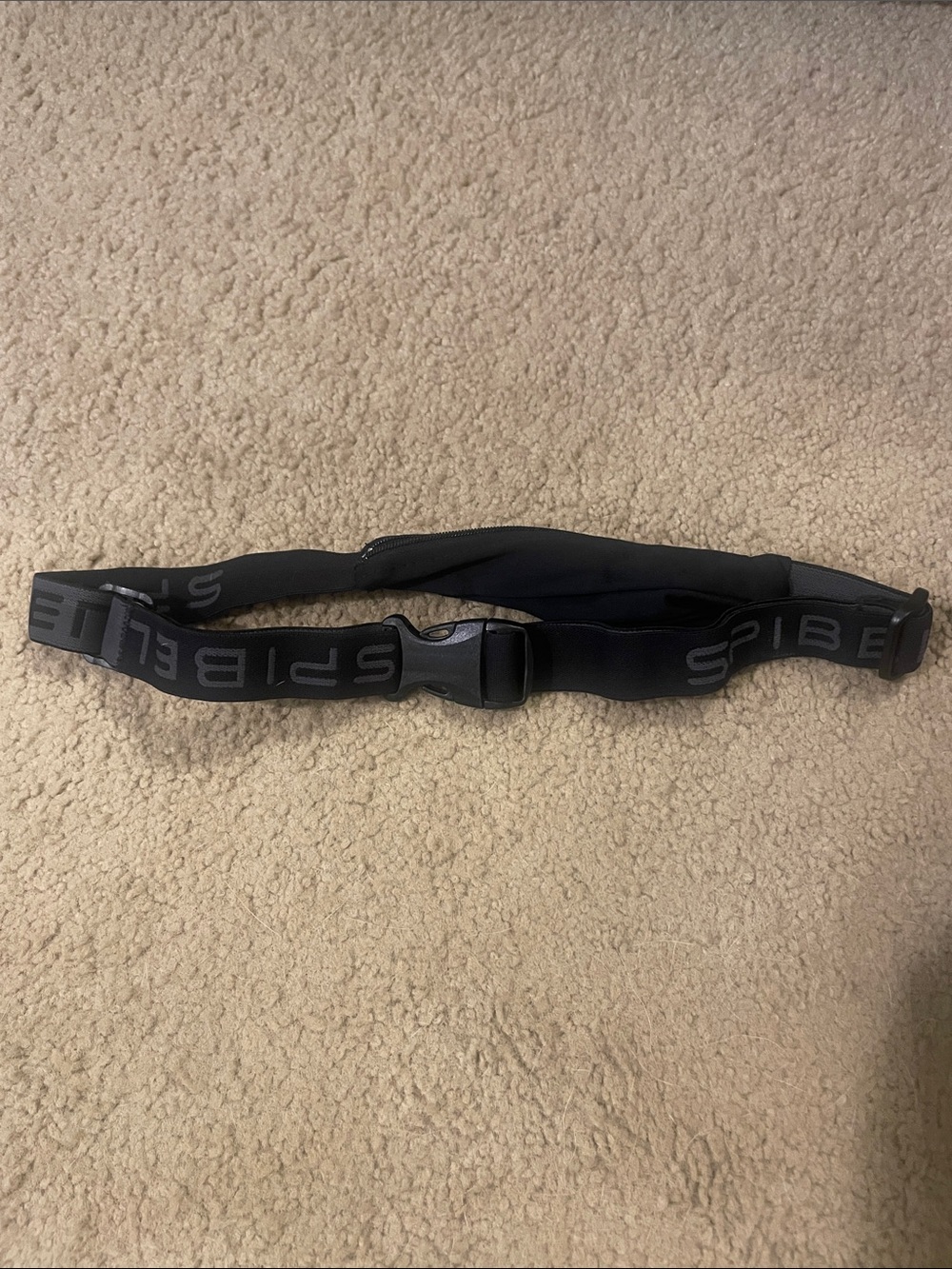 SPIbelt Black Running Belt with Adjustable Strap and Secure Buckle